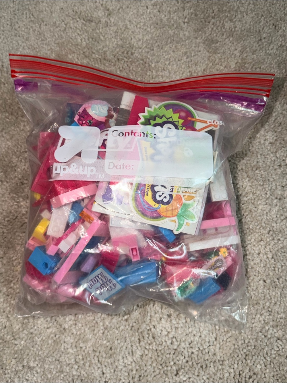 Lego Friends Pink Gallon bag Stuffed Blocks